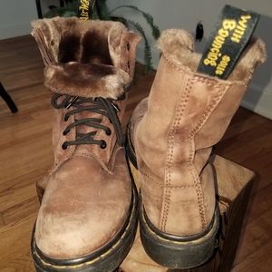 Dr. Martens 1460 Serena Faux Fur Boots Size 7